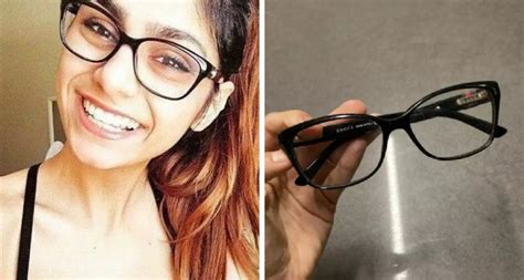 mia khalifa in glasses|Mia Khalifa auctions glasses from her adult films to support。